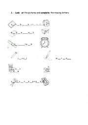English Worksheet: School Supplies 