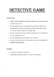 English Worksheet: DETECTIVE GAME