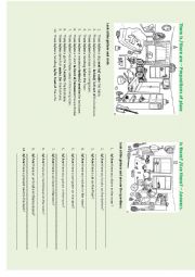 English Worksheet: There is there are and Prepositions of place