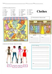 English Worksheet: CLOTHES