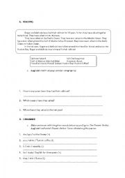 English Worksheet: Present Perfect - Past Tenses