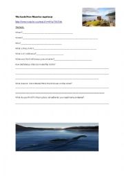 English Worksheet: The Loch Ness Monster mystery