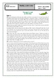 English Worksheet: Reading a short story