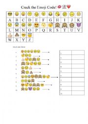 English Worksheet: Emoji code