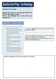 English Worksheet: Guided writing: technology