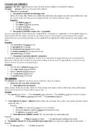 English Worksheet: Gerund and infinitive