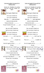 English Worksheet: You´ve got a friend in me