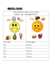 English Worksheet: Likes and dislikes