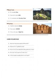 English Worksheet: seven wonders of the world 2