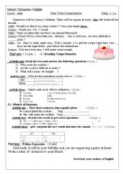 English Worksheet: happy birthday