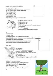 English Worksheet: Listening sheet - Lemon tree