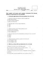 English Worksheet: Christopher Columbus