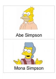 English Worksheet: Family Tree the Simpsons
