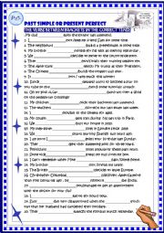 English Worksheet: Past simple or present perfect
