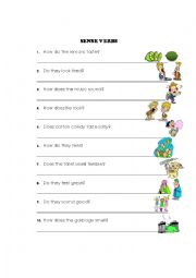 English Worksheet: SENSE VERBS