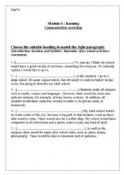 English Worksheet: ideal school