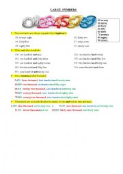 English Worksheet: Large numbers