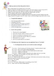 English Worksheet: My English class