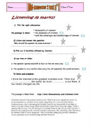 English Worksheet: mid semester2 test n 1