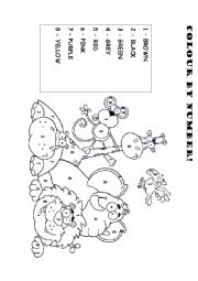English Worksheet: Colour by numbers