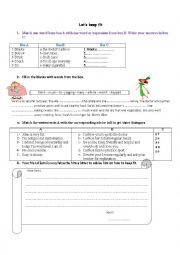 English Worksheet: lets keep fit