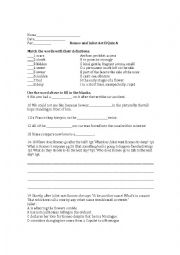 English Worksheet: Act II Romeo and Juliet Quiz