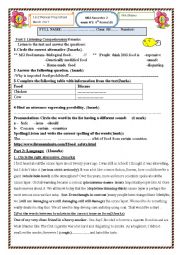 English Worksheet: 9th form mid semester 2