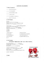 English Worksheet: LOVE STORY lyrics