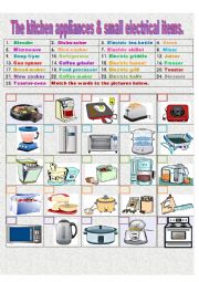 English Worksheet: The kitchen appliances