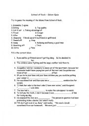English Worksheet: School of Rock Idiom Quiz Part 2