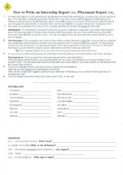 English Worksheet: how to write a report