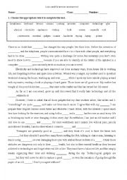 English Worksheet: Vocabulary worksheet about The Technological World