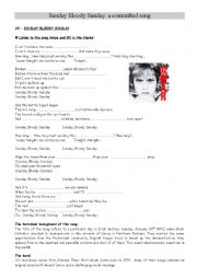 English Worksheet: U2 Sunday Bloody Sunday