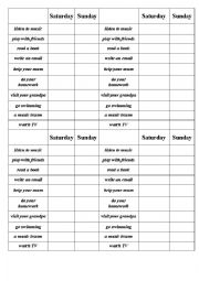 English Worksheet: After school activities (speaking game)