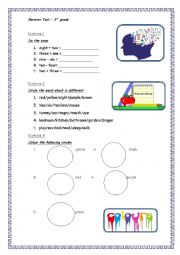 English Worksheet: Revision test-C term-3rd grade