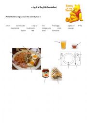 English Worksheet: Typical English breakfast