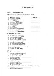 English Worksheet: Adjective-adverb