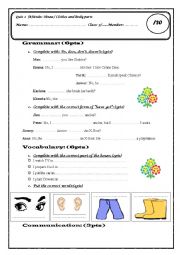 English Worksheet: Quiz 