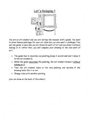 English Worksheet: Roleplay paintings (part 1)