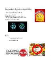 English Worksheet: Worksheet for the trailer of the movie Fed Up