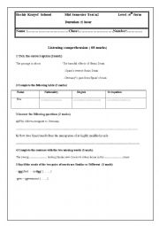 English Worksheet: mid semester test n2 bac pupils
