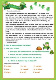 English Worksheet: 3 Magic Pages. Saint Patricks  Day!