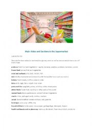 Main aisles in the supermarket - 4 pages - with QR code activity