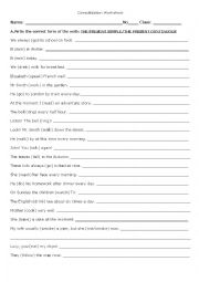 English Worksheet: Present simple and present continuous and question tags