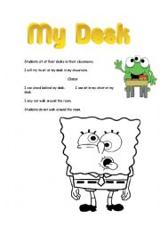 Social skills story spongebob hitting pushing and desk coloring and puzzle