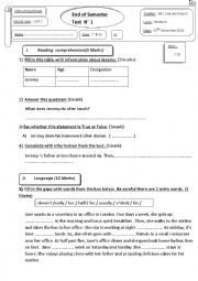 English Worksheet: test