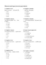English Worksheet: Grammar A1