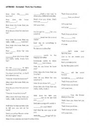 English Worksheet: Song   Enchanted - Thats How You Know