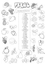 English Worksheet: Fruit-matching exercise