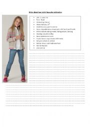 English Worksheet: Favourite celebration-Writing